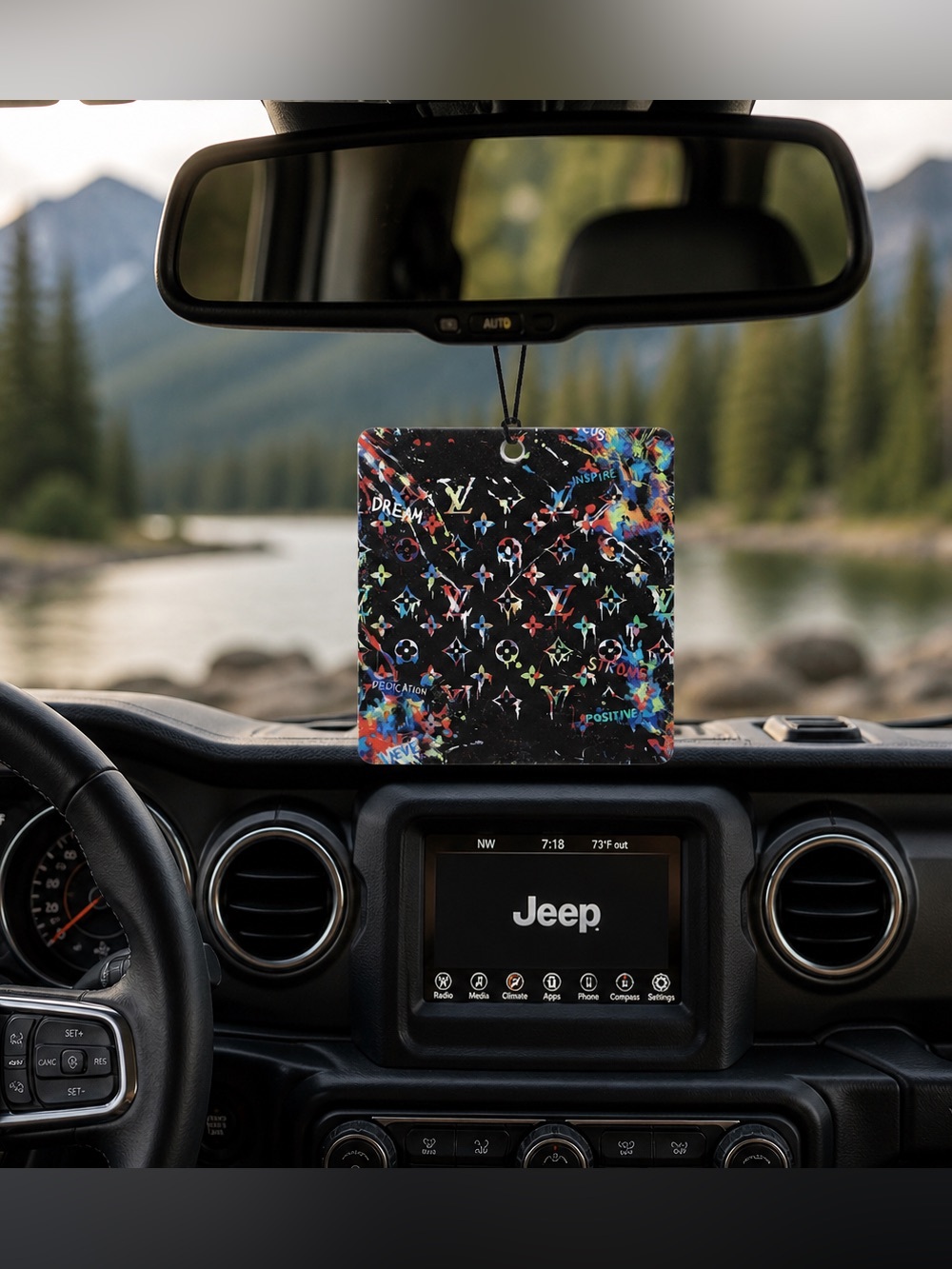Black LV monogram Multicolor Car Air Freshener/ scent black ice - NIP